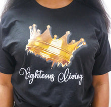 Load image into Gallery viewer, &quot;Righteous living drip&quot; T-shirt (black) (gray)
