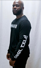 Load image into Gallery viewer, &quot;Romans 6:18 drip&quot; Long-sleeve T-shirt (black)
